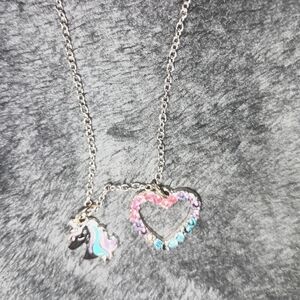 Claire's boutique unicorn necklace multi color